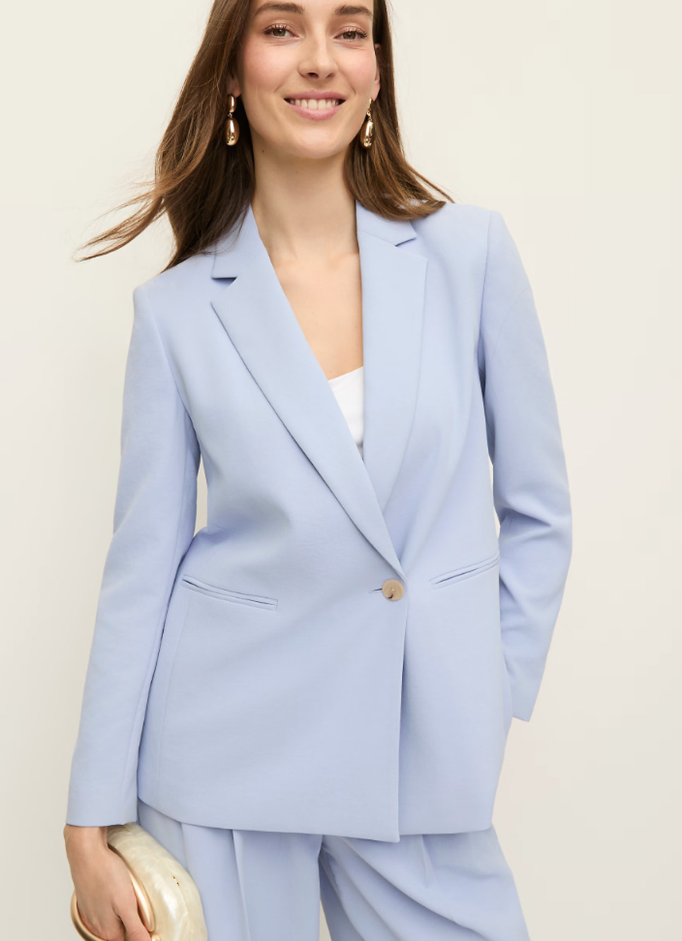 ANN TAYLOR BLUE HYDRANGEA WRAP EFFECT TEXTURED CREPE BLAZER JACKET 10P 10 PETITE